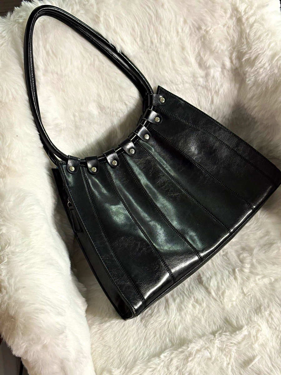 バッグ 00s archive gimmick leather grunge bag Grunge Black Bags