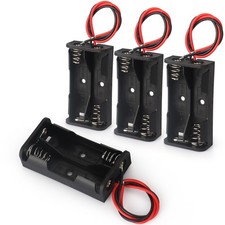 4PACK 2 AA Battery Holder housing with Leads,4PCS 2 x 1.5V AA Battery Holder ...