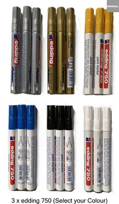 (3 Pens) edding 750 Medium Paint Markers Round nib 2-4 mm (Select Colour)