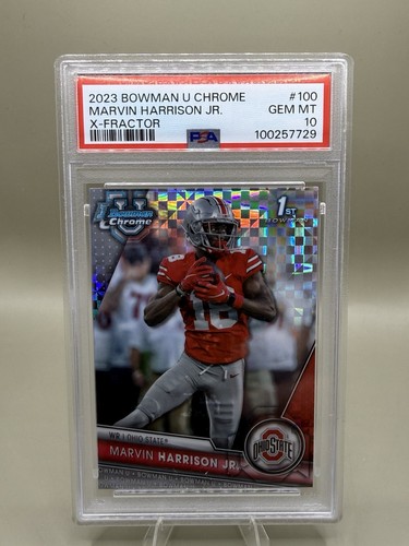2023 Bowman University Chrome - Marvin Harrison Jr. #100 X-Fractor (RC) PSA 10