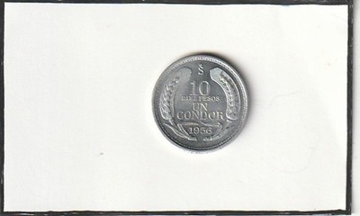 Chile  10 Pesos 1956     Choice Uncirculated