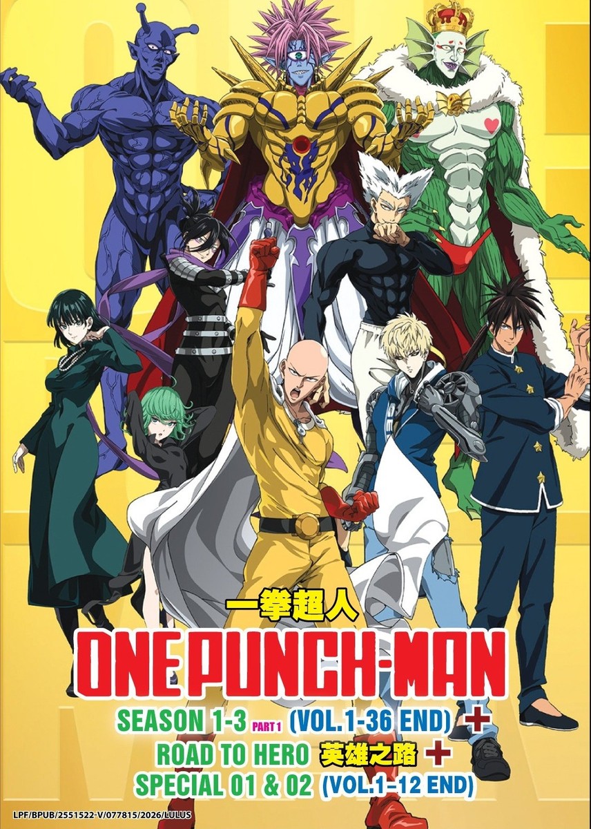 ONE PUNCH MAN (SEASON 1-3) - TV DVD (1-36 EPS + ROAD TO HERO +