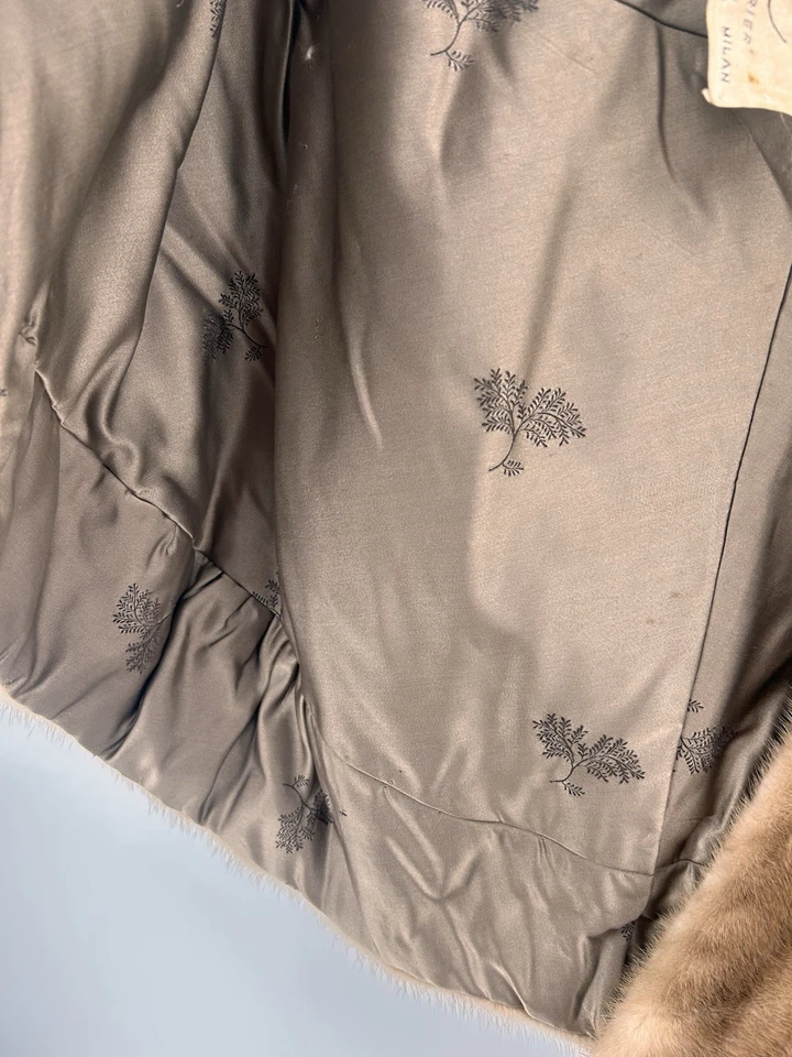 Estola de visón de piel de colección envoltura de hombro abierta talla única de colección caramelo Foto 4 de 4