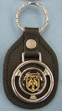 Vintage Pontiac Fiero 2236 Steering Wheel Black Leather Chrome Key Ring