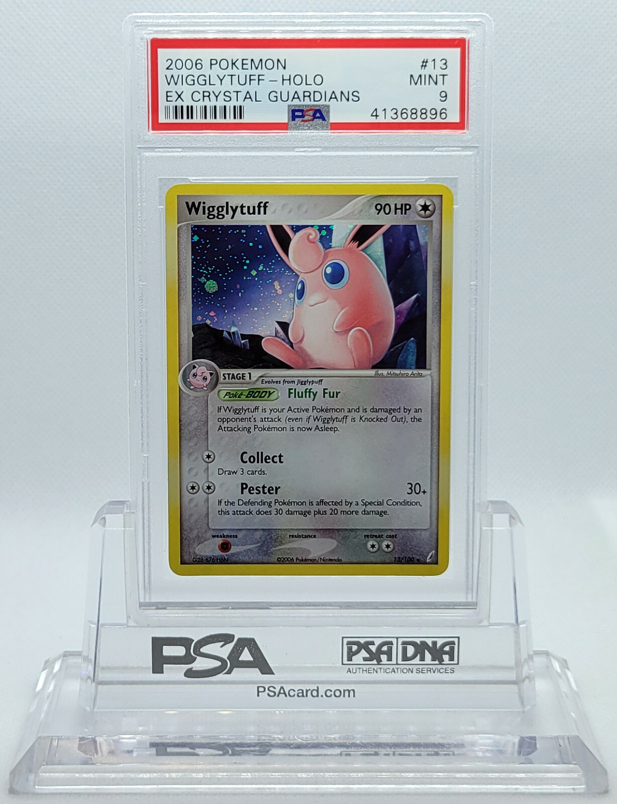 Pokemon CRYSTAL GUARDIANS WIGGLYTUFF #13 HOLO FOIL CARD PSA 9 MINT #41368896