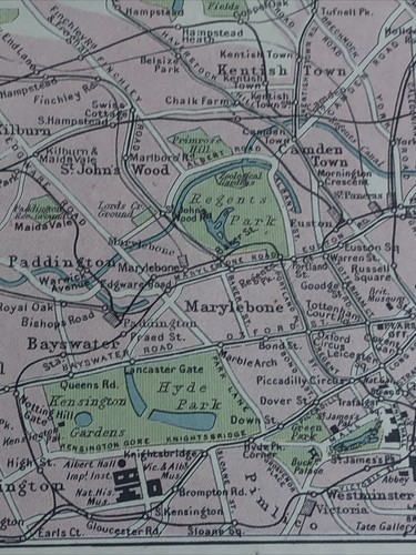 Map 1913: England & Wales London Electric Railways Vintage Antique #4/5 B - Picture 14 of 15