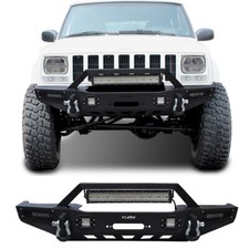Vijay Steel Front Bumper Fits 1984-2001 Cherokee Xj With Winch Plate