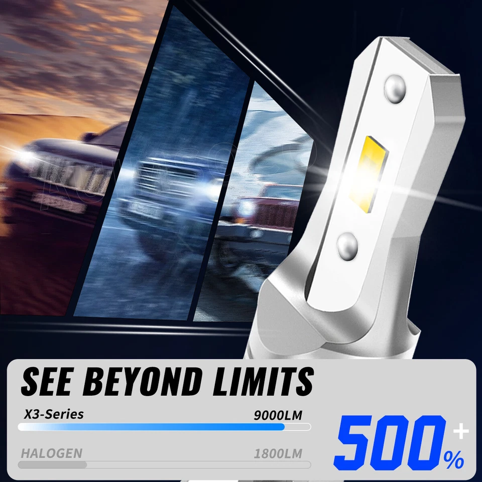 9006 9005 LED Headlight Bulb High Low Beam Lamp For Ford Thunderbird 1990-1993 - Image 2 of 4