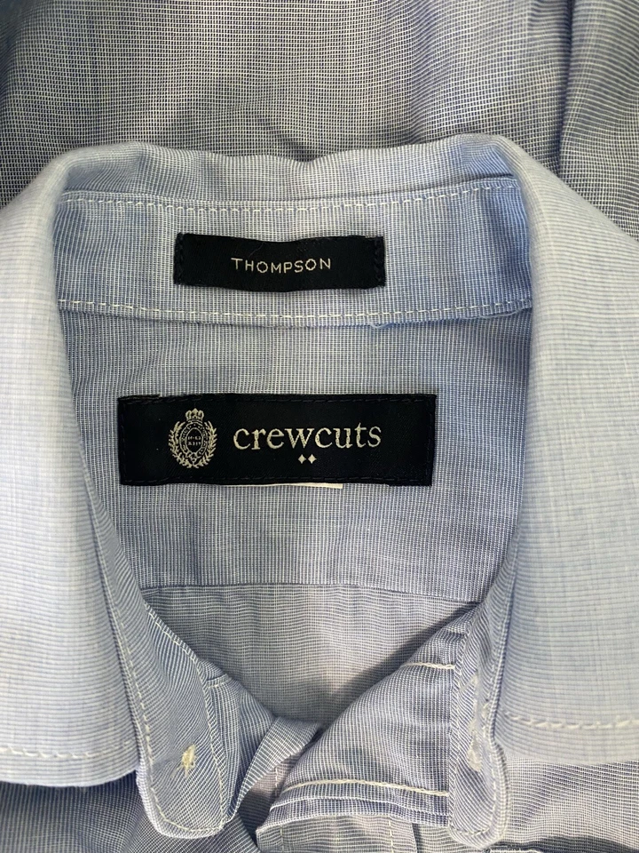 Blazer Thompson Crew Cuts y camisa manga larga frontal botón azul niños talla S Foto 4 de 4