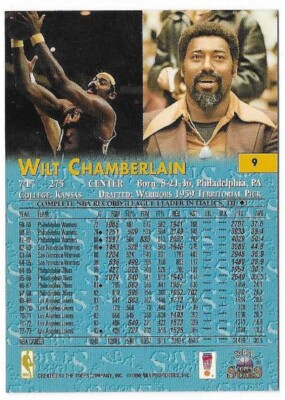 WILT CHAMBERLAIN 1996 Topps NBA Stars Basketball # 9 76ers Lakers 