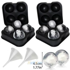 2xICE Balls Maker Round Sphere Tray Mold Whiskey Bourbon Ball Cocktails Silicone