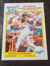 1986 Drakes Hand Cut Baseball #6 Pedro Guerrero 