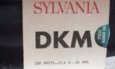 Sylvania dkm Light bulb 250 watts 21.5v volts projector lamp made USA blue top