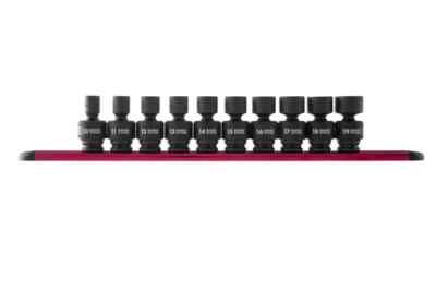 Sunex Tools 3657 10 Piece 3/8'' Drive Swivel Impact Socket Set 10-19Mm