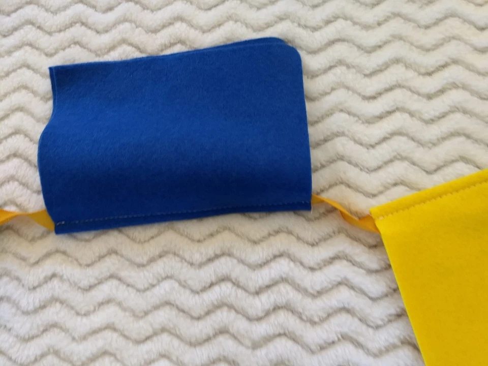 Rainbow Bunting Pennant Banner On Gold Twill Tape Handmade 5' - Image 4 of 4