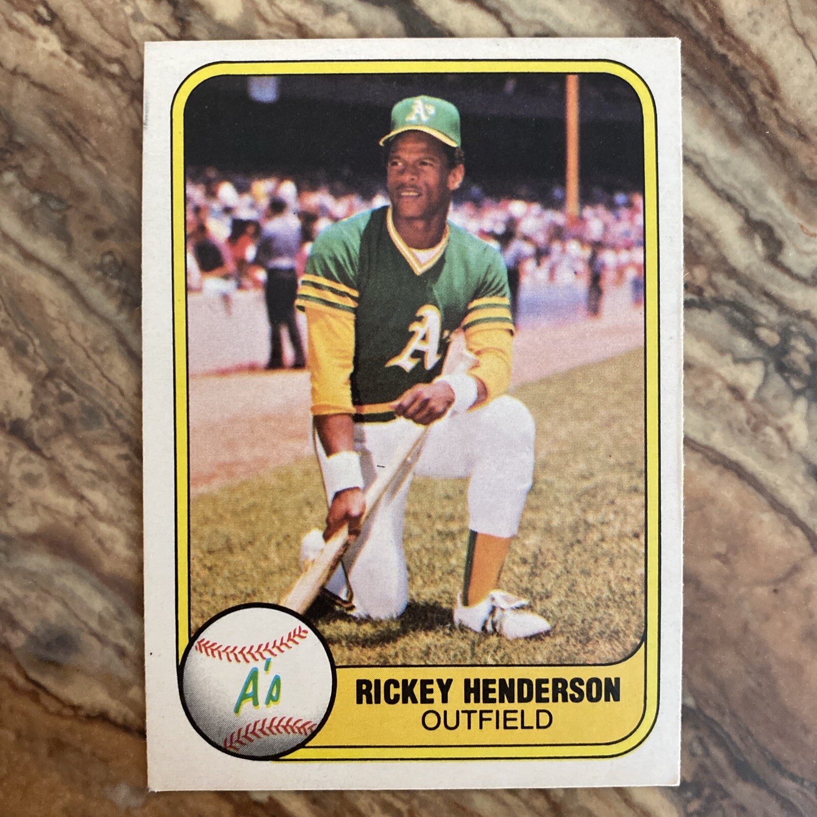 1981 Fleer Rickey Henderson Baseball Card #574 Oakland Athletics ~ EX