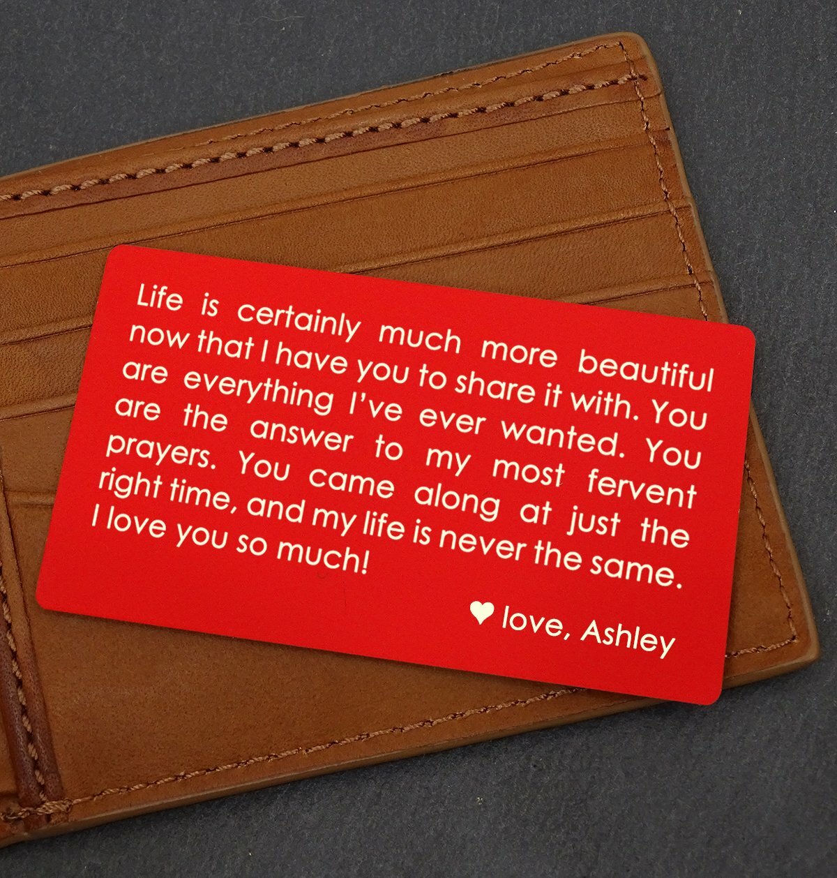 Custom Engraved Custom Metal Wallet Card Mini Love Note Gift For  Him-DS-WC5A | eBay