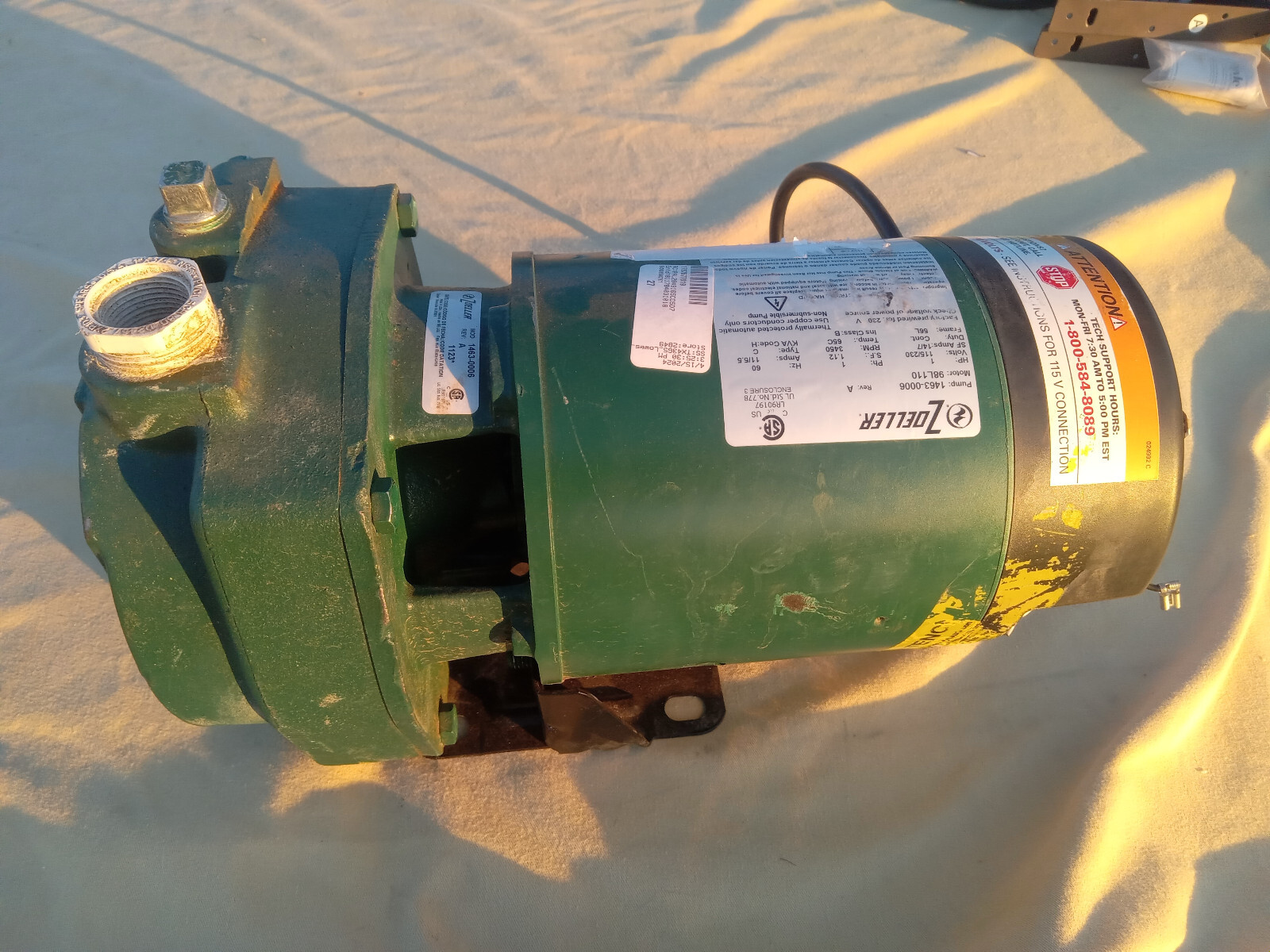 Zoeller 115/230V Cast Iron Shallow Well Jet Pump 14630006 NO SWITCH