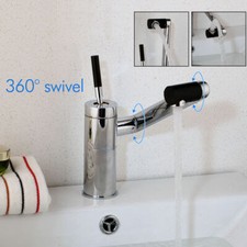Rotate Bathroom Basin Vessel Sink Mixer Faucet Chrome One Lever Deck Mount Taps