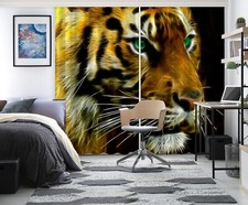 3D Yellow Tiger ZHUA4494 Animal Photo Curtain Window Blockout Fabric Amy 2023