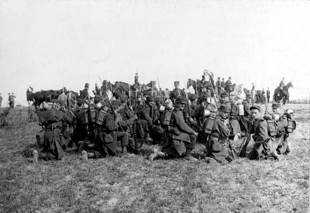 On The Franco German Front French Infantry Soldiers Waiting To Launch Old Photo