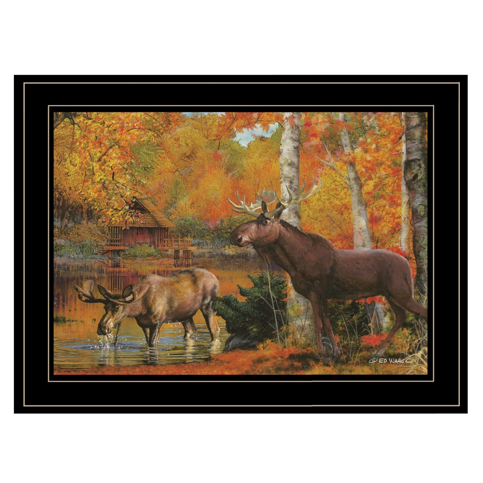 Мирное уединение 3 Настенных рисунка в черной рамке 15990₽