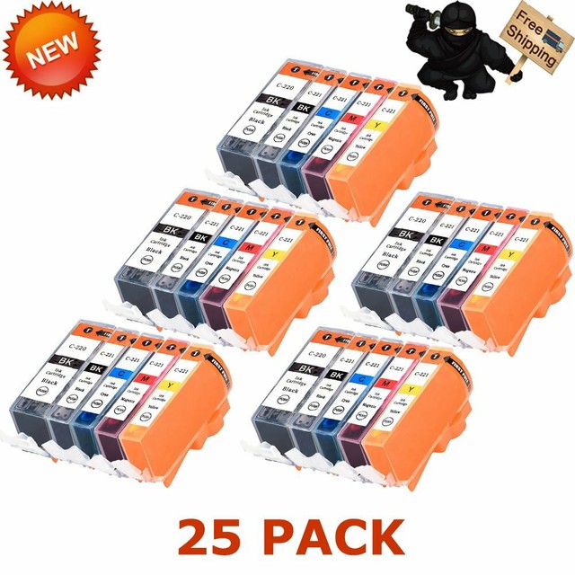 25 Pack PGI220 CLI221 Ink Cartridge for Canon PIXMA MX870 MP560 MP620