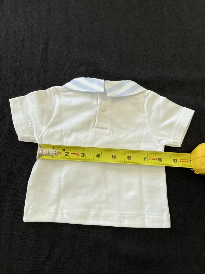 Silvian Heach Bebe NWT Blue/White Cotton Top & Shorts -Newborn - Image 4 of 4