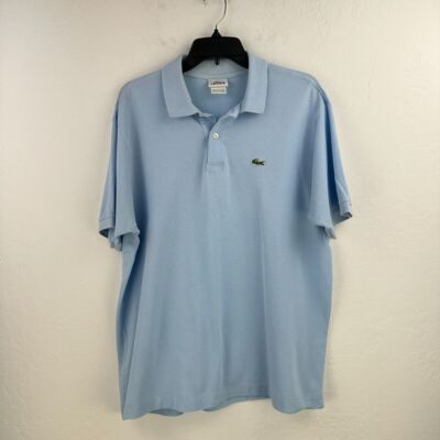 Lacoste Polo Shirt Mens L Size 6 Blue Designer Golf Preppy French Office