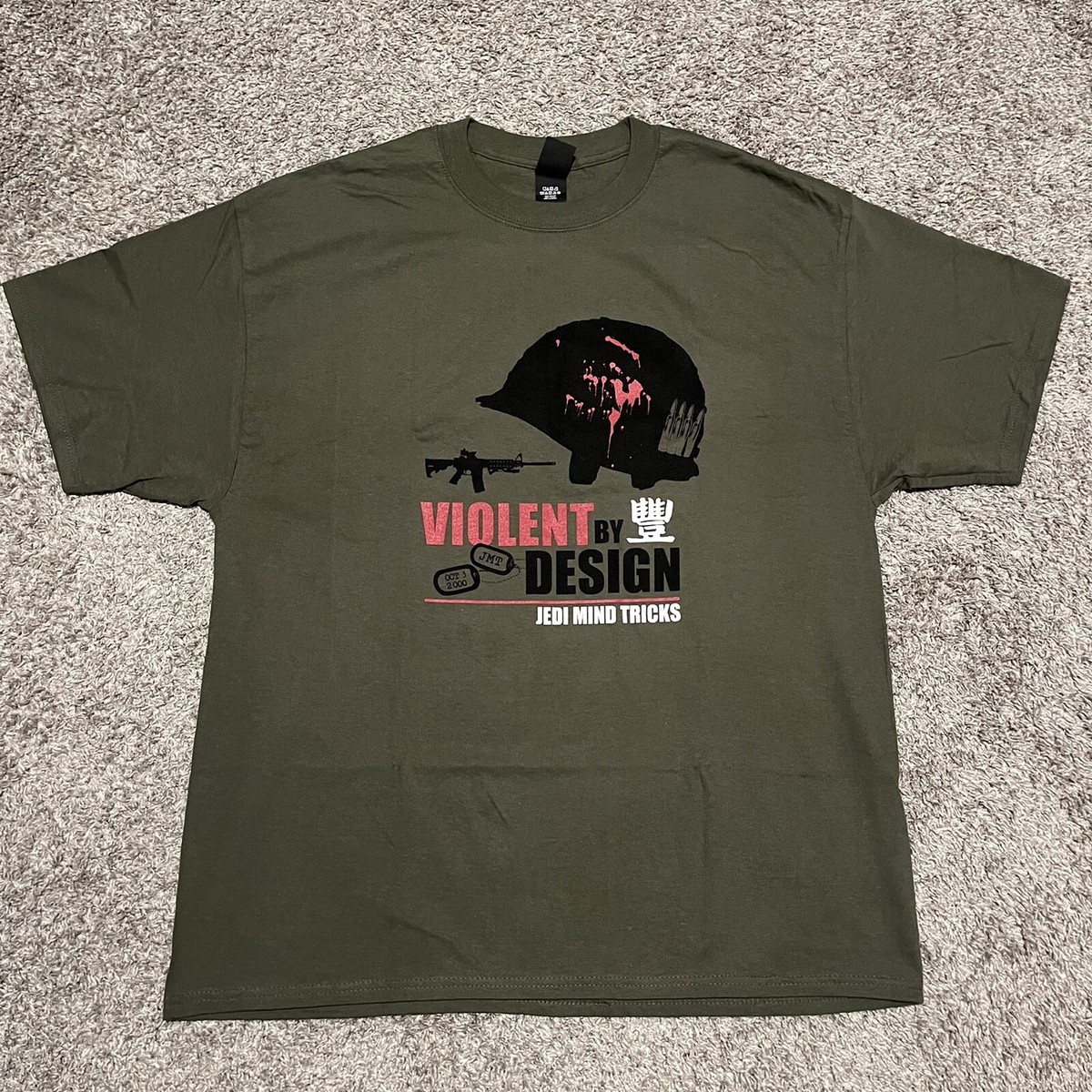 Jedi Mind Tricks Shirt Size XL Violence By Design JMT Army Green
