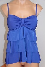NWT Kenneth Cole Reaction Swimsuit Tankini Top Size M OCN Bandeau Ruffles