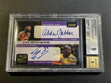 SHAQUILLE O'NEAL / KAREEM ABDUL JABBAR STADIUM CO-SIGNERS DUAL AUTO SP /50 BGS 9