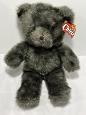 VTG 90  s/Y2K GRAY Teddy Bear Ganz Stuffed Animal Plush with Tag Vintage