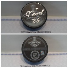 Ruslan Fedotenko Signed Pittsburgh Penguins 2009 Stanley Cup Champions Puck COA