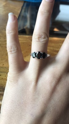 Shungite Sterling Silver Trilogy Ring