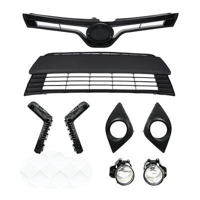 For Corolla L LE 2014-16 Bumper Fog light Kit+ Bracket + Upper Lower Grille Mesh