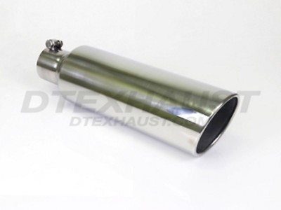 BQ9-405018RSL STAINLESS DIESEL TIP BOLT-ON ROLLED SLANT 4'' INLET 5'' OUT 18'' LONG