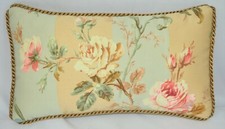 Corded Accent Pillow made w Ralph Lauren Highfields Floral Cotton Fabric 14 x 8