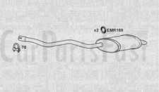 EXBM6137 Auspufftopf Hinten BMW 525d 2.5 Diesel Kombi 09/2000 Zu 02/2001