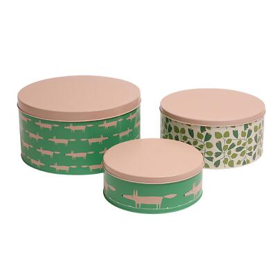 Scion Mr Fox Mint Leaf Round Cake Tins Set of UK