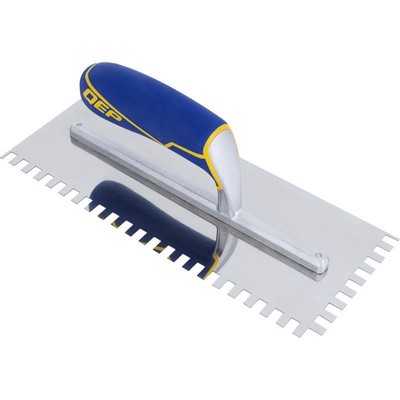 QEP 49916 Megagrip 1/4 x 3/8 in. Square Notch Stainless Steel Blade Trowel