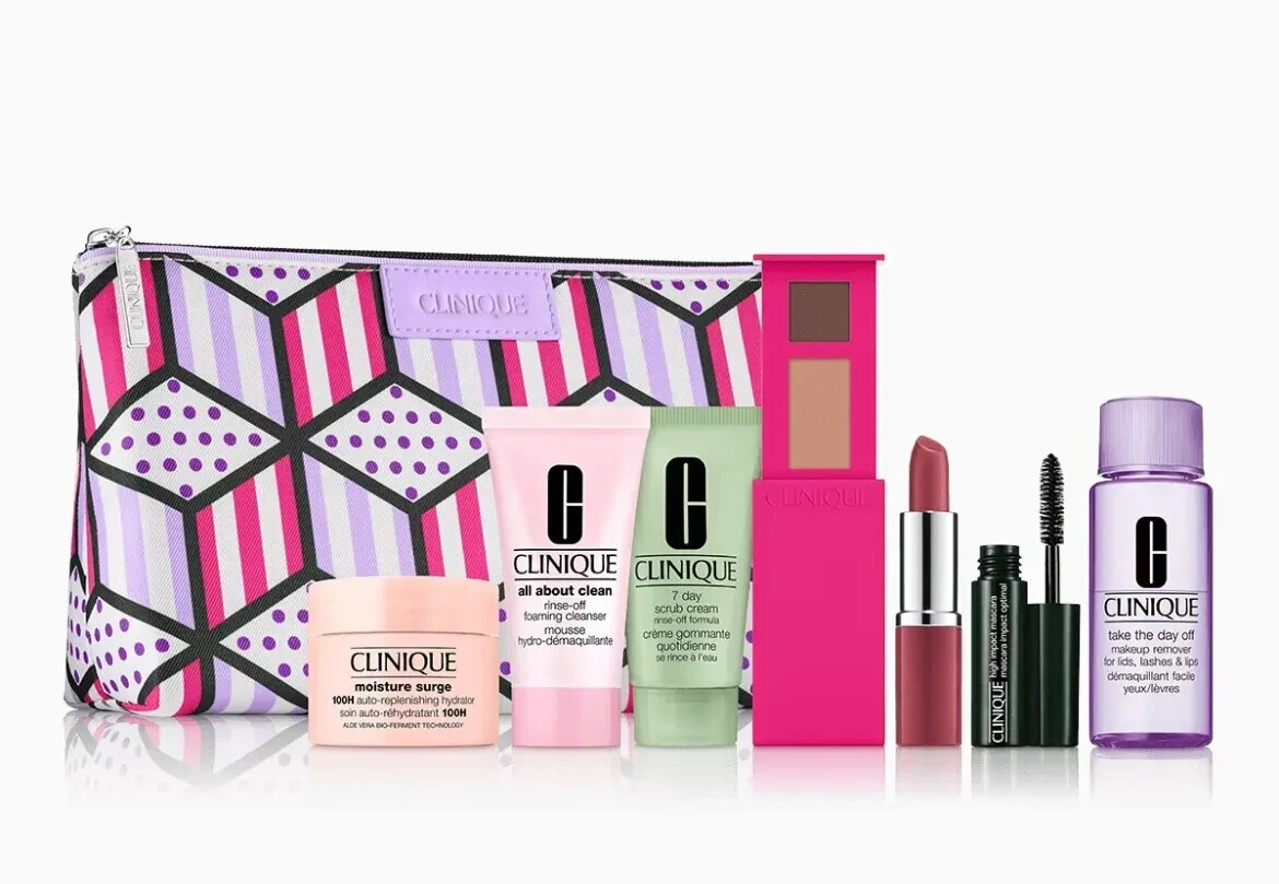 Clinique 8-Piece Moisture Surge Gift Set with Hydrator Skincare & Makeup – New-image