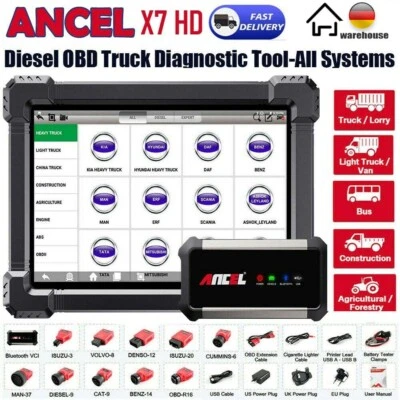 Ancel X7 HD Dispositivo diagnostico per camion anche per macchine edili e motori industriali