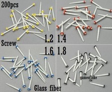 200 Dental Endodontic Glass Fiber Post screw Root Canal Pins Core Crown Build-Up