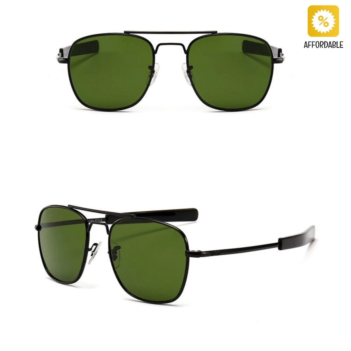 Aviation Sunglasses Men AO Fashion American Army Military Optical Glass Lens