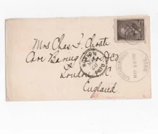 Boston to London  #205 on cover /nice postmarks 1883