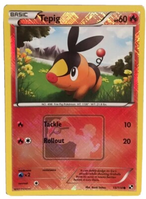 Tepig Crosshatch Holo BW Play! Pokémon League Promo Near Mint*