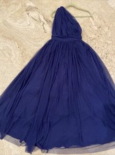 ASOS DESIGN Women’s Navy One Shoulder Full Length Tulle Maxi Dress Size 6 🤩NEW