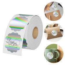 Holographic Thermal Labels 2'' Flower Stickers for Thanks Card Logo Tag 400/Roll