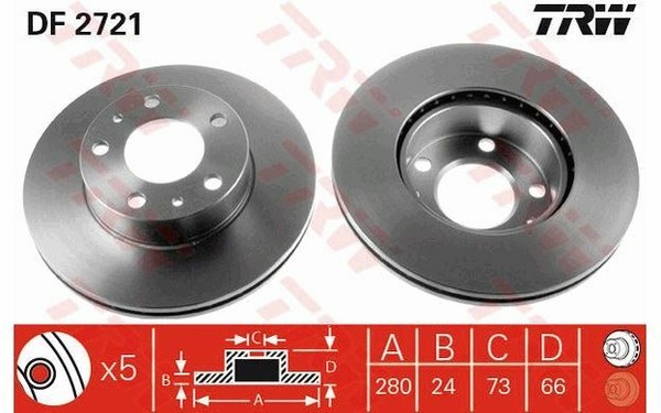 Bremsscheibe Fiat P. Ducato 94-/02-/06- 10/14 280MM H. 65.6MM-image